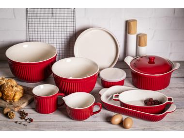 Zdjęcie: Naczynie do zapiekania z pokrywką ceramiczne Red Chilli czerwone 27,5 cm ALTOM DESIGN