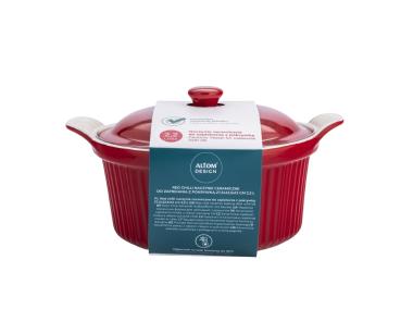 Zdjęcie: Naczynie do zapiekania z pokrywką ceramiczne Red Chilli czerwone 27,5 cm ALTOM DESIGN