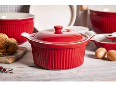 Zdjęcie: Naczynie do zapiekania z pokrywką ceramiczne Red Chilli czerwone 27,5 cm ALTOM DESIGN