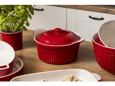 Zdjęcie: Naczynie do zapiekania z pokrywką ceramiczne Red Chilli czerwone 27,5 cm ALTOM DESIGN