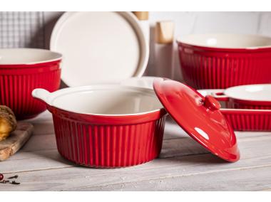 Zdjęcie: Naczynie do zapiekania z pokrywką ceramiczne Red Chilli czerwone 27,5 cm ALTOM DESIGN