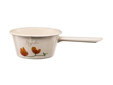 Zdjęcie: Rondel emaliowany z rączką Flores 14 cm/0,6 L wzór 1 GALICJA