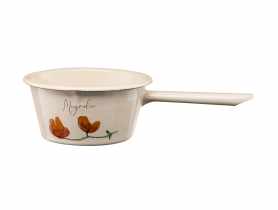 Rondel emaliowany z rączką Flores 14 cm/0,6 L wzór 1 GALICJA