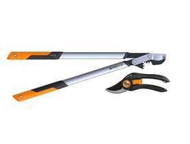 Sekator dźwigniowy nożycowy L PowerGearX + Sekator nożycowy P32 Solid gratis FISKARS
