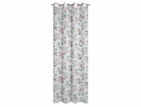 Zasłona Emi w stylu Eko  140x250 cm biało-różowa na przelotkach EUROFIRANY