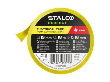 Zdjęcie: Taśma izolacyjna PVC 0,18 mm x 19 mm x 18 m żółty STALCO PERFECT