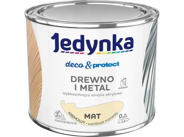Zdjęcie: Emalia akrylowa Deco&Protect drewno i metal mat kremowy 0,2 L JEDYNKA