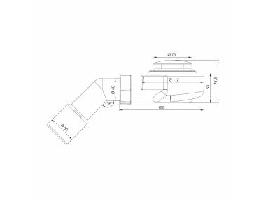 Zdjęcie: Syfon do brodzika fi 50 mm, niski czyszczony od góry, korek klik-klak złoty INSTADRAIN