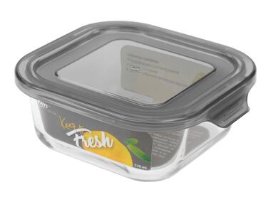 Zdjęcie: Pojemnik ze szkła żaroodpornego 520 ml kwadrat, wzór Grey, Keep it fresh DECOR