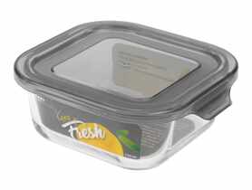 Pojemnik ze szkła żaroodpornego 520 ml kwadrat, wzór Grey, Keep it fresh DECOR