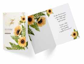 Karnet PR-245 Imieniny - słoneczniki KUKARTKA