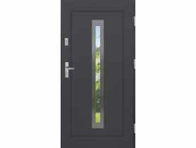 Drzwi zewnętrzne stalowo-drewniane Disting Figaro 04 Antracyt 80 cm prawe KR CENTER