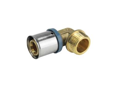 Zdjęcie: Kolanko zaciskowe PEX 20x1/2 gwint zewnętrzny TYCNER