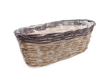 Zdjęcie: Balkonówka doniczka wiklinowa do obsadzania kwiatami 38x18x14 cm TIN TOURS