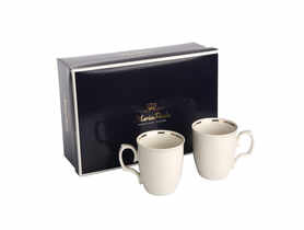 Zestaw 2 kubków Mariapaula ecru Złota Linia 360 ml Gift Box ALTOMDESIGN