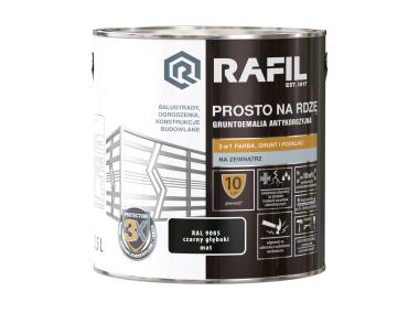Zdjęcie: Gruntoemalia prosto na rdzę mat RAL9005 2,5L RAFIL