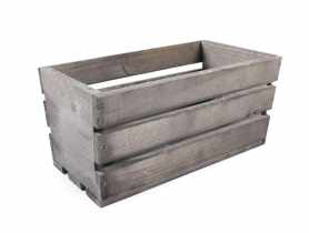 Skrzynka drewniana szara 30 cm TIN TOURS