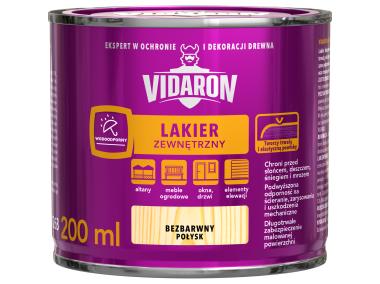 Zdjęcie: Lakier zewnętrzny bezbarwny 0,2L VIDARON