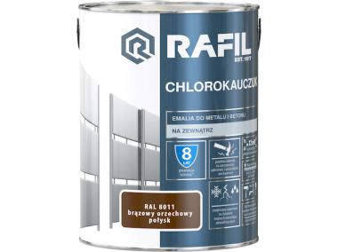 Zdjęcie: Emalia chlorokauczuk brąz orzech RAL8011 5L RAFIL
