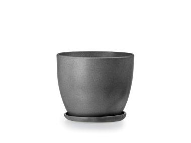 Zdjęcie: Doniczka Klasik 5 grafit struktura 24x19 cm FLOWERPOT