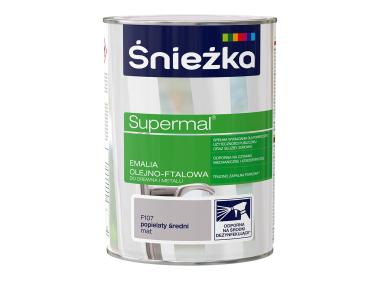 Zdjęcie: Emalia Supermal matowy popielaty średni F107 0,8L ŚNIEŻKA