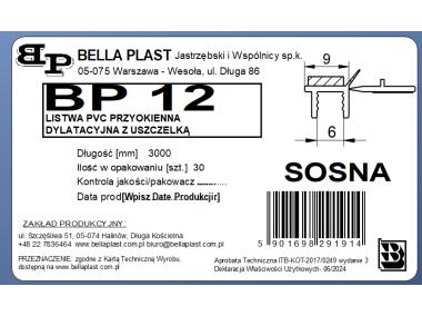 Zdjęcie: Listwa PVC BP12 L300 9/6 sosna, przyokienna, dylatacyjna, tynkarska z uszczelką BELLA PLAST