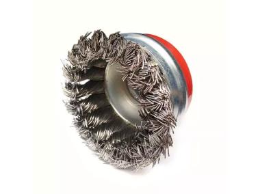 Zdjęcie: Szczotka druciana doczołowa stalowa 65 mm M14 drut skręcany DEDRA