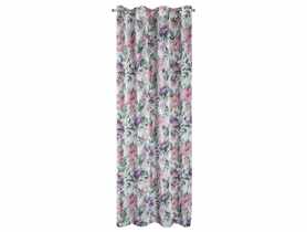 Zasłona Iris 135x250 cm biało-różowa na przelotkach EUROFIRANY