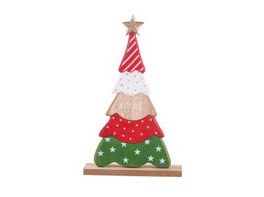 Zdjęcie: Figurka drewniana Choinka 14x23x4 cm czerwono-zielona ALTOMDESIGN