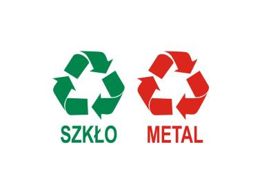 Zdjęcie: Oznaczenie "Szkło i Metal" 15x15 cm METRO