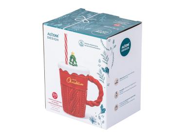 Zdjęcie: Kubek stożek 370 ml Xmax shake z silikonową pokrywką i słomką czerwony ALTOM DESIGN