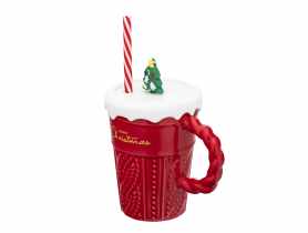 Kubek stożek 370 ml Xmax shake z silikonową pokrywką i słomką czerwony ALTOM DESIGN