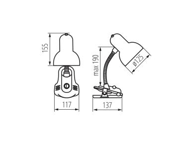 Zdjęcie: Lampka z klipsem E27 40 W Suzi HR-60-SR KANLUX