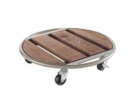 Podstawka na kółkach pod doniczkę Floraroll Metal Wood, fi35 cm NORTENE