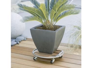 Zdjęcie: Podstawka na kółkach pod doniczkę Floraroll Metal Wood, fi35 cm FSC-FR NORTENE