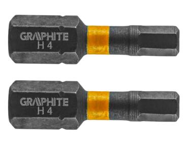 Zdjęcie: Bity udarowe HEX4x25 mm 2 szt. GRAPHITE