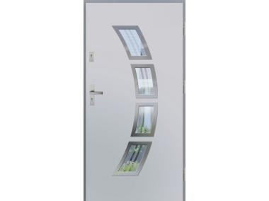 Zdjęcie: Drzwi zewnętrzne stalowo-drewniane Disting Figaro 03 Biały 90 cm prawe KR CENTER