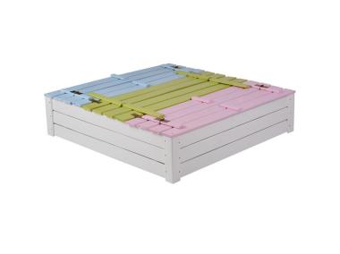 Zdjęcie: Piaskownica 140x140 cm z ławeczką i przykryciem Tom SOBEX