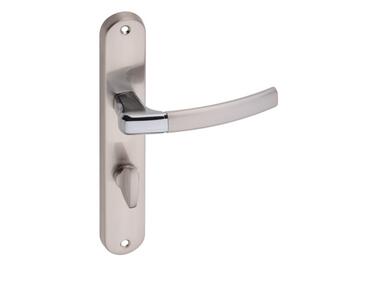 Zdjęcie: Klamka wewnętrzna Carino DH-91A szyld długi WC-P chrom+nikiel szczotkowany GAMET BASIC LINE