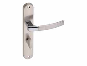 Klamka wewnętrzna Carino DH-91A szyld długi WC-P chrom+nikiel szczotkowany GAMET BASIC LINE
