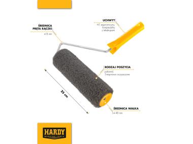 Zdjęcie: Wałek do gładzi szpachlowych 25 cm z rączką HARDY
