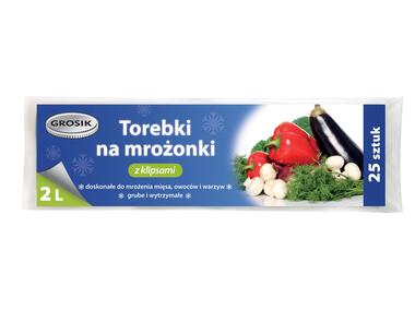 Zdjęcie: Torebki na mrożonki z klipsami 2 L GROSIK