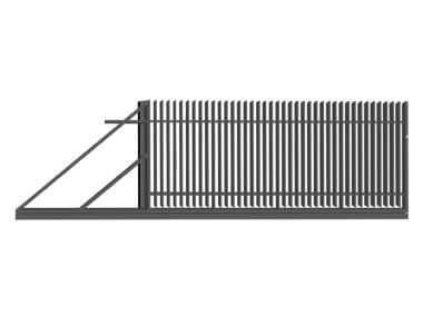 Zdjęcie: Brama przesuwna Anika 4,00 m, 1,80 m, z zamkiem hakowym, automatem w słupku, lewa POLBRAM