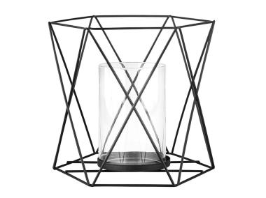 Zdjęcie: Świecznik metalowy geometryczny 15x15x16,5 czm czarny ALTOMDESIGN