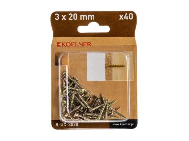 Zdjęcie: Wkręt utwardzany do drewna 3x20 mm blister 40szt. KOELNER