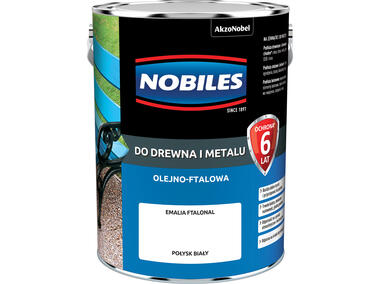 Zdjęcie: Farba ftalowa do drewna i metalu Ftalonal 5 L biały połysk NOBILES