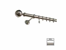 Karnisz pojedyńczy Zeus fi 25 mm - 160 cm kula nikiel KARWEL