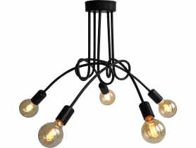 Lampa wisząca 5-punktowa Spin czarna LIGHT-PRESTIGE