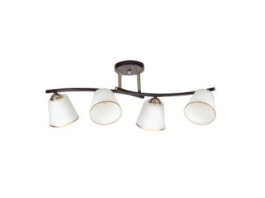 Zdjęcie: Lampa wisząca Greco czarny + złoty 4x40 W E27 klosz biały CANDELLUX