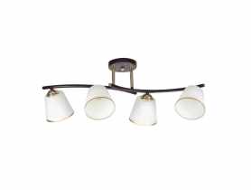 Lampa wisząca Greco czarny + złoty 4x40 W E27 klosz biały CANDELLUX
